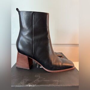 Marc Fisher Black Leather Ankle Boots